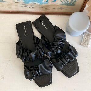 Circus NY by Sam Edelman Iggy Ruched Flat Slide Sandals